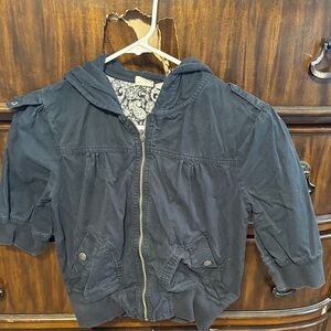 Mudd Black Jean Jacket with Hood